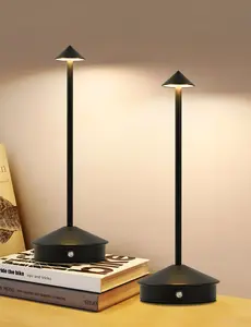 Cordless Table Lamps,LED Rechargeable Desk Lamp,Portable Modern USB Battery Operated Lights,Outdoor Waterproof Touch Dimmable,for Patio,Restaurant,Bar,Camping,Dining Home Set of 2