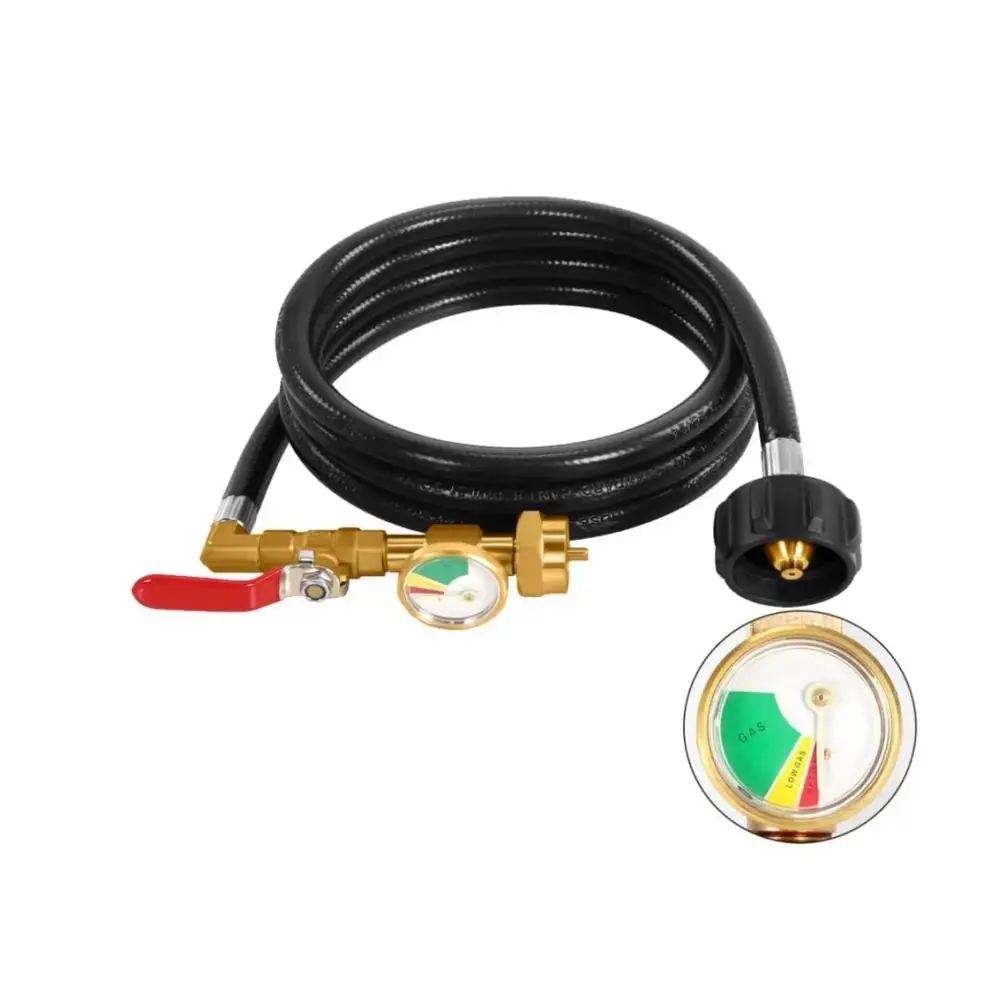 3FT Propane Refill Adapter Hose for 1 lb. Tanks - Refillable Propane Cylinder, Compatible with 1 lb. Propane Tank and 1 lb Throwaway Disposable Cylinder Propane Bottle Connector