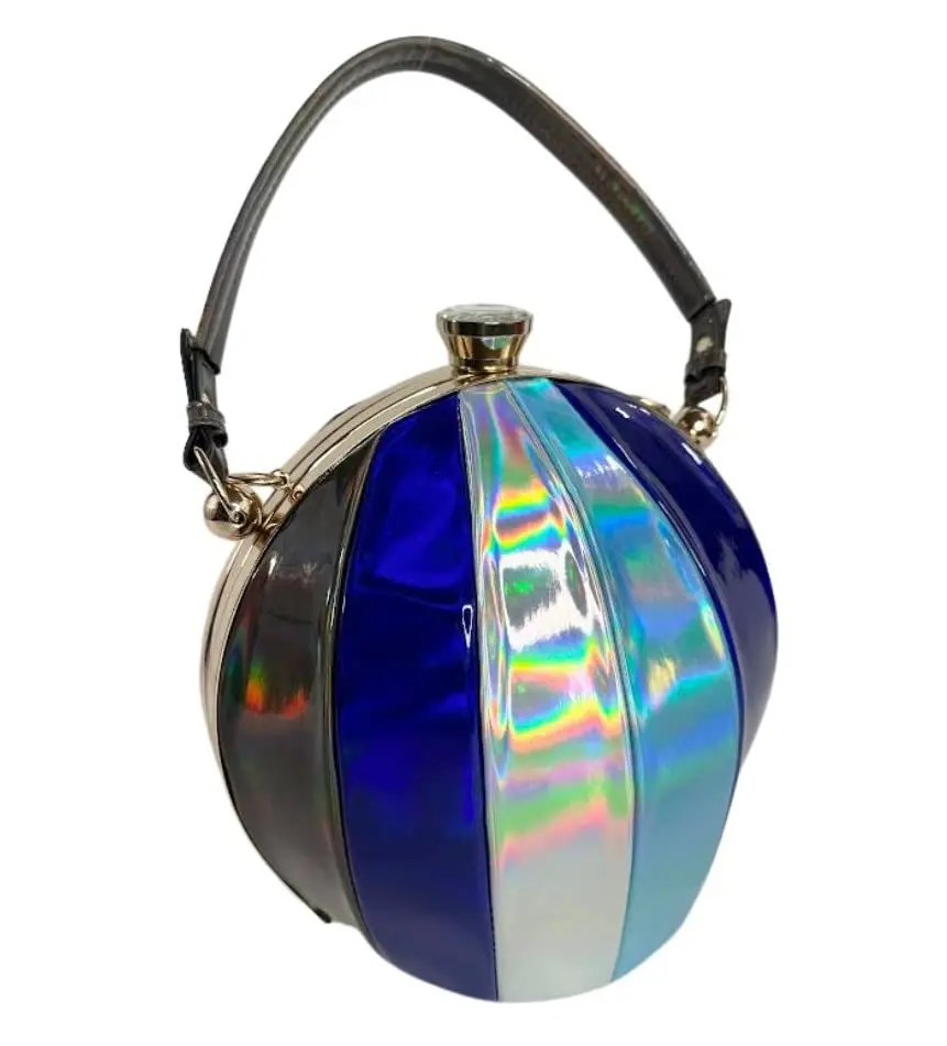Timmesse Beep Beep Multicolor Iridescent Round Satchel Handbag