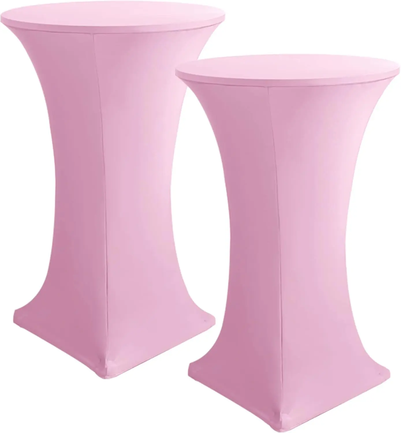 Table Covers, 2 Pack - Fitted Stretch Spandex Square Corners  Tablecloths (Light , Fit for 30"-32" Diameter x 43" Height Tables)
