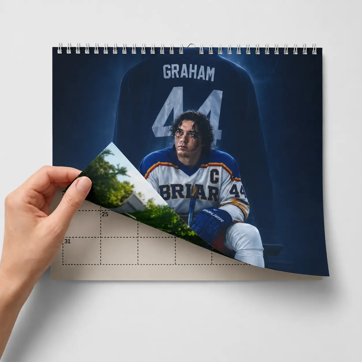 2027 College Hockey Romance Wall Calendar, Spiral-Bound Monthly Photo Calendar, Sports Romance Reader Gift, Dorm Room and Home Office Decor
