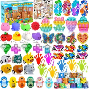 126 Pcs Party Favors for Kids 4-8-12 Easter Egg Fillers Treasure Box Toys for Classroom Prizes Pinata Filler Goodie Bag Stuffers Treasure Chest Carnival Prizes Easter Basket Stuffers