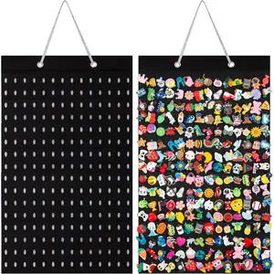 Shoe Charms Organizer, Hanging Shoe Charm Holder with 224 Holes, Shoe Decoration Display, Wall Mounted Holder (Black)
