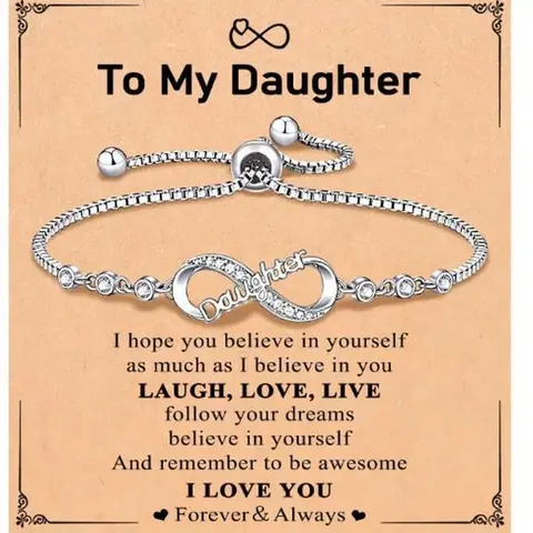 September S Infinity Love Heart Bracelets for Women Girls Birthday Christmas Valentine's Day Jewelry Gifts for Mom Daughter with Inspirational Message Card Christmas Gift