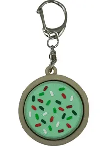Christmas Lofthouse Winter Sugar Cookie Fidget Clicker Keychain- Portable Sensory Toy for Focus & Anxiety, Stocking Stuffer, Sprinkles Stress Relief