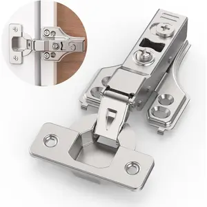 5 Pairs 10 Packs Half Overlay Hinge, Partial 1/4 inch Small Overlay Cabinet Hinges,  Frame Soft Close Cabinet Hinges with Damper, Concealed Hinge for Frameless &  Frame Cabinets