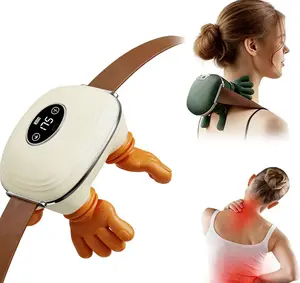 Shoulder Neck massager with digital display screen,Massager Bionic Hand Heating  heating function, three adjustable intensity levels;  3D Kneading Massage for Neck Shoulder shoulder and back massager; Hands Unisex Lightweight & Adjustable Speed Settings