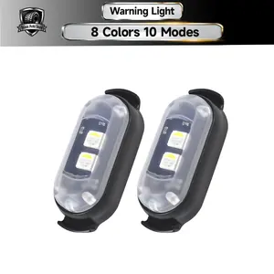 RGB Wireless LED Strobe Light, IP65 Waterproof USB Rechargeable Anti-Collision Warning Light for Car Motorcycle Bike Drone RC Aircraft