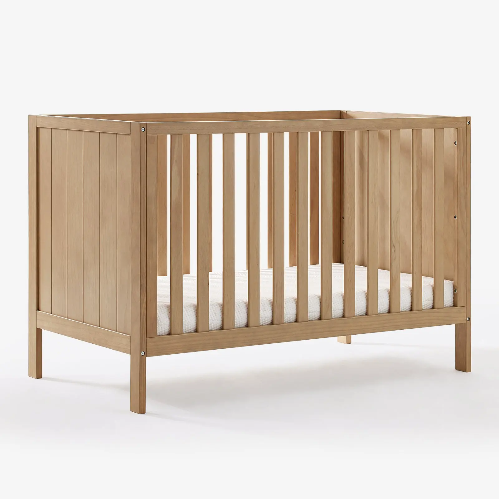 HARPPA Grevia 5-in-1 Wooden Convertible Crib - Safe Sleep Solution for Infants, Converts to Toddler Bed, Daybed, Sofa & Full-Size Bed, 3-Height Adjustable, Clean Lines, Non-Toxic Finish, Sustainable Pinewood, Safe Sleep Bed