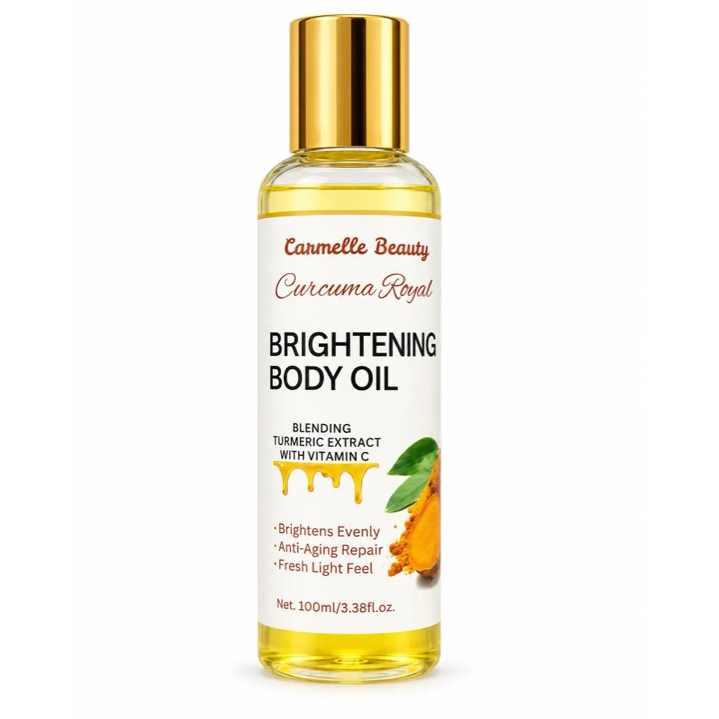 Carmelle Beauty Curcuma Royal Brightening Body Oil with Turmeric Extract & Vitamin C for Radiant Glow 100ml