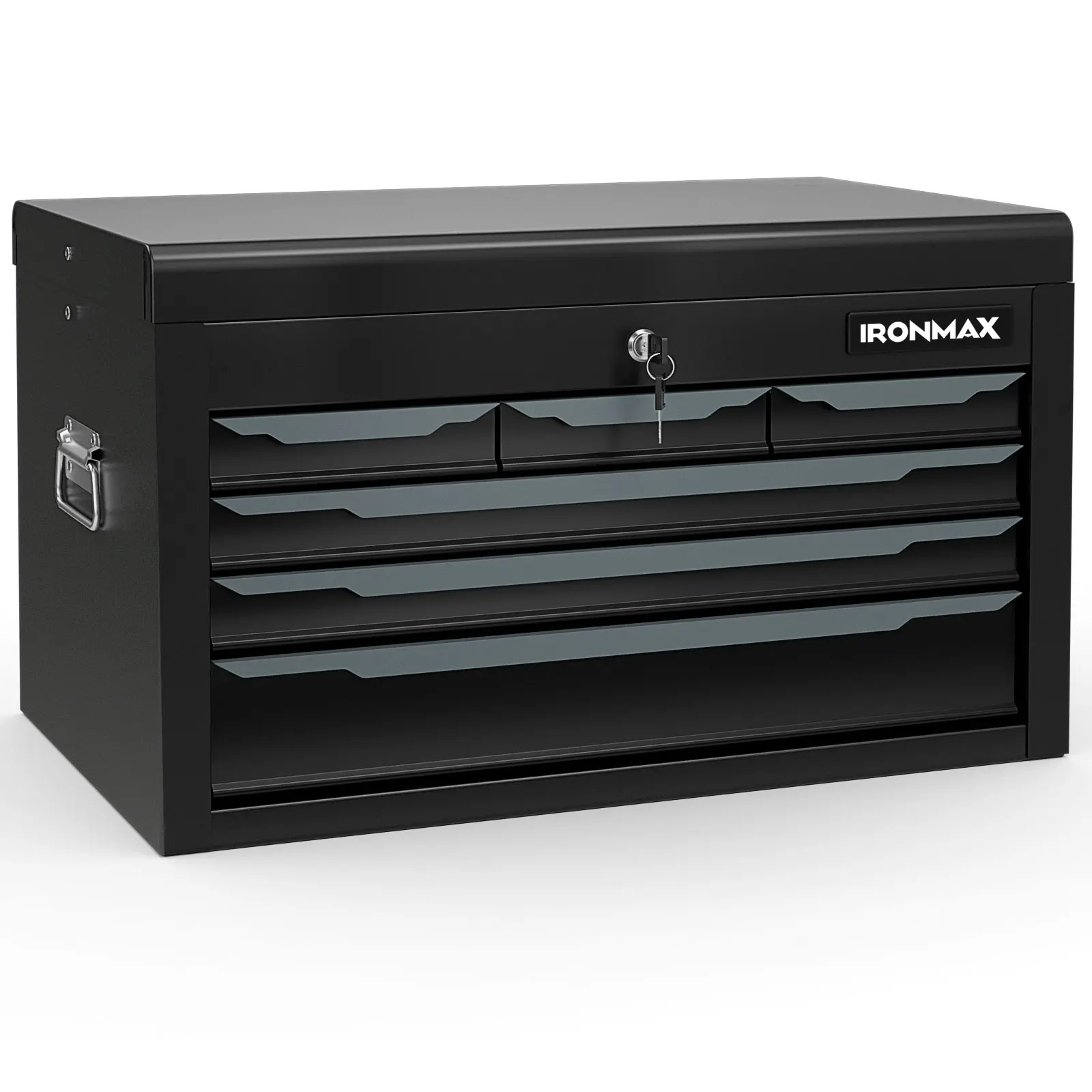 COSTWAY - 24 Inch Tool Chest Case with 6 Drawers and Top Storage for Garage Repair Shop & Warehouse-Black