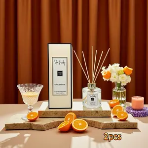 2 Bottles Essential Oil Diffuser, Aromatherapy Air Freshener, Portable Aroma Diffuser, Long-Lasting Scent for Home & Office, No Fire Needed, Original Product, Aromatic Fruity Fragrance