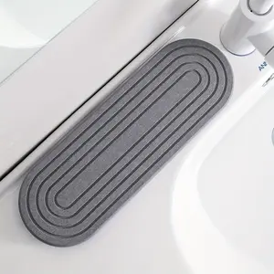 Immediate-dry Diatomaceous Earth Kitchen Sink Mat - Absorbent Stone Board, Suitable for Countertops, Quick-drying Bathroom and Kitchen (11.81 inches x 3.94 inches), Natural Stone, Bathroom Accessory