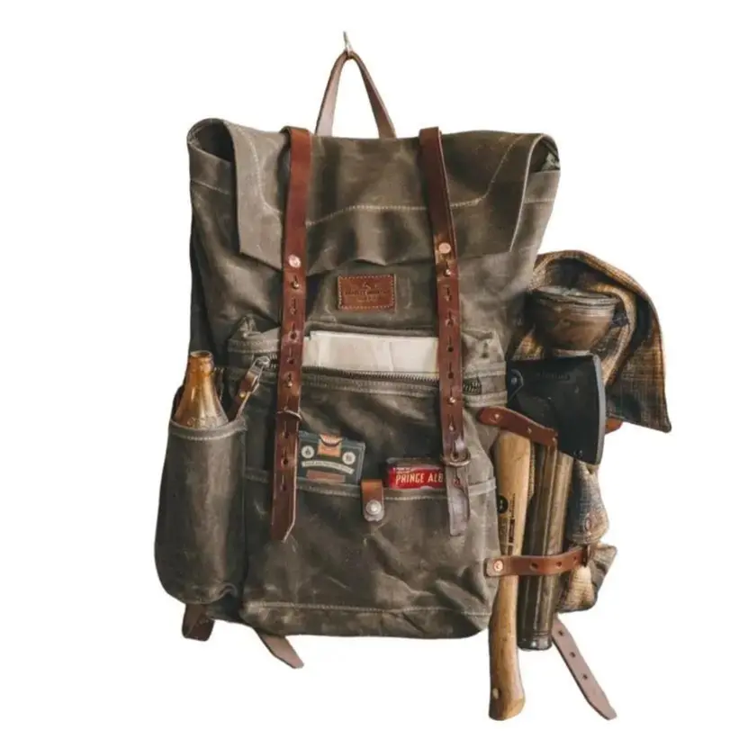 The Wilder 28L Waxed Canvas Backpack - Made in the USA, Perfect for Travel, Camping, Hiking, and Every Day Use