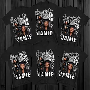 Custom Graduation T-Shirt, Personalized Class of 2026 Photo Tee