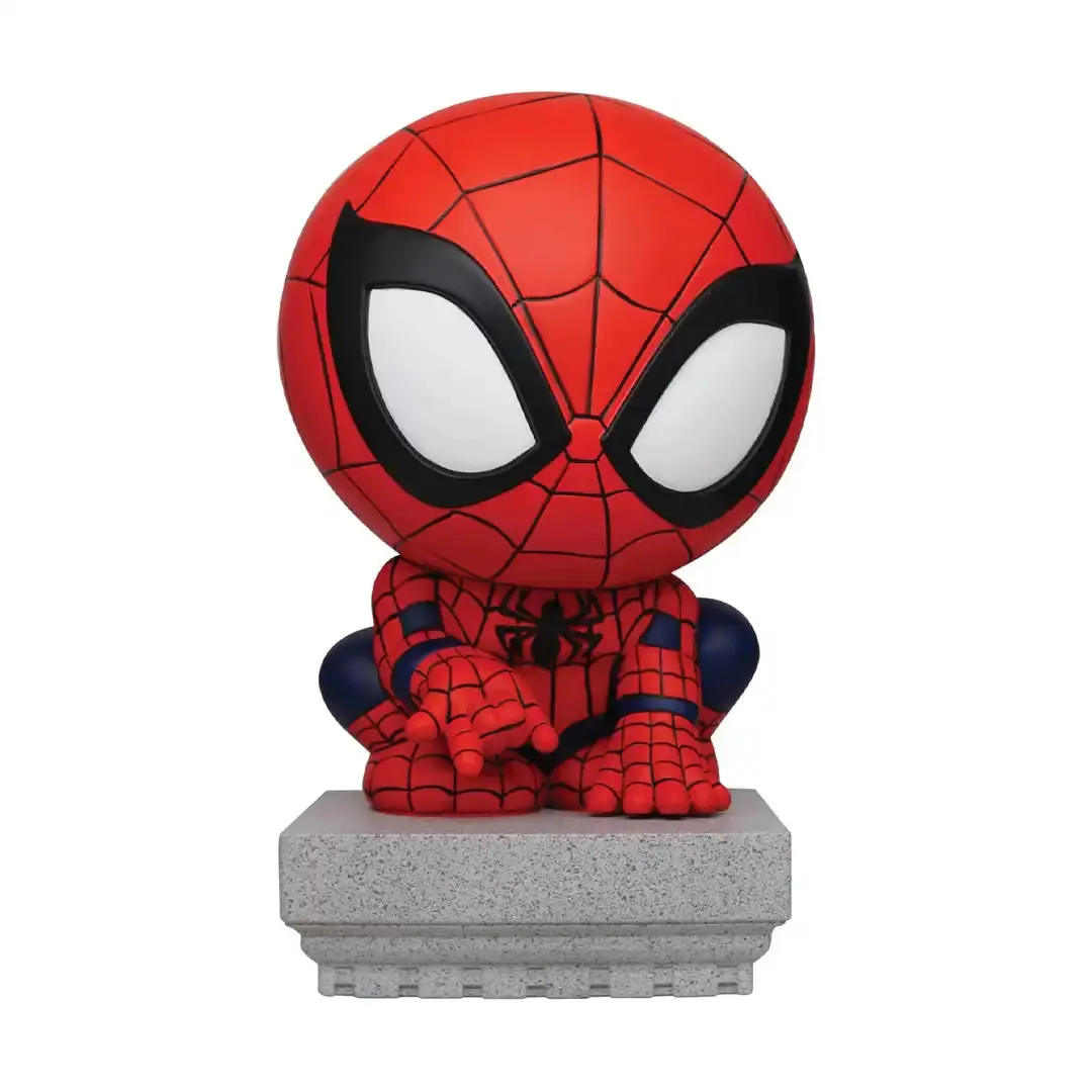 Figural Monogram Marvel Crouching Spider-Man PVC Piggy Bank, Decorative Home Supply, Kids' Coin Bank