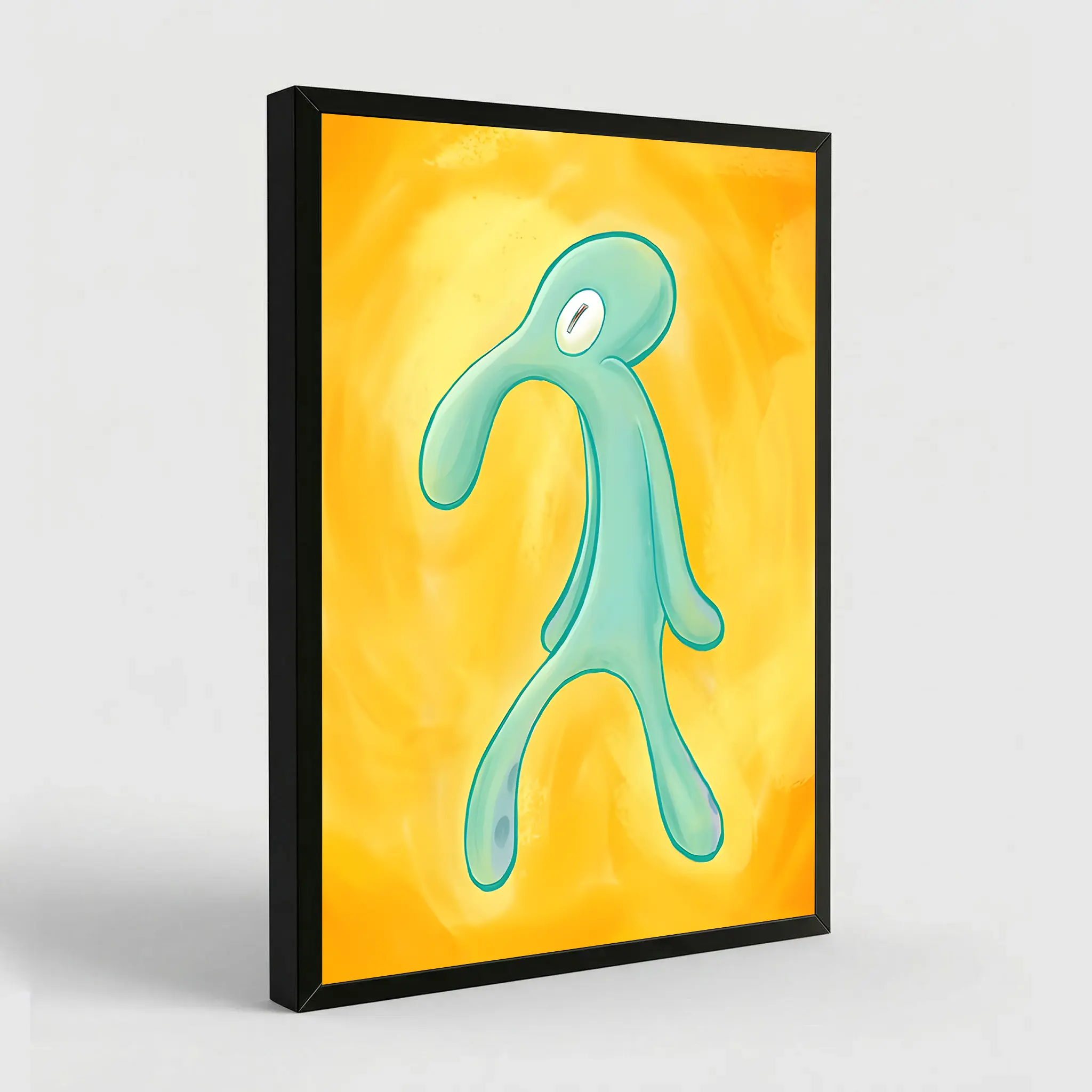 Bold And Brash Squidward Canvas Modern Poster Art Yellow Canvas Art Home Decor Wall Art Eco-Friendly Fade-Resistant Waterproof UV-Protected Vibrant Colors - Decoration