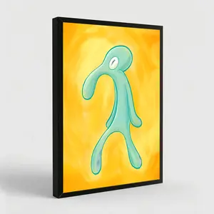 Bold And Brash Squidward Canvas Modern Poster Art Yellow Canvas Art Home Decor Wall Art Eco-Friendly Fade-Resistant Waterproof UV-Protected Vibrant Colors - Decoration