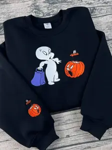 Halloween pumpkin sweatshirt, Pumpkin embroidered sweatshirt, Halloween embroidered sweatshirt, falls sweatshirt