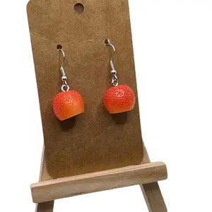 Fruit Slice Earrings - Single Design with Orange Fruit Accents - Elegant and Colorful Style Hook Earrings for Stylish Outfits
