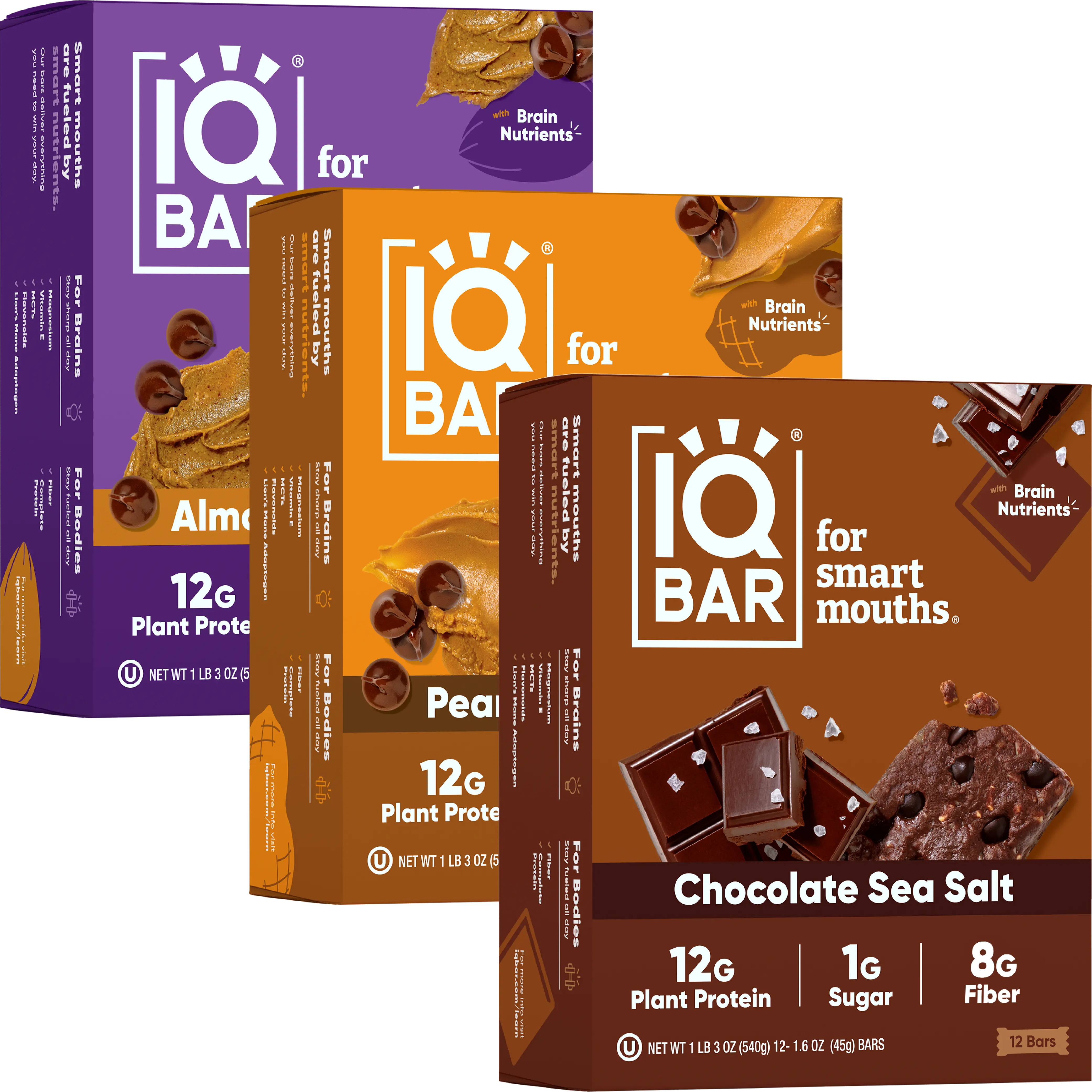IQBAR Chocolate Lovers Bundle - 36 Bars of Chocolate, Almond Butter and Peanut Butter