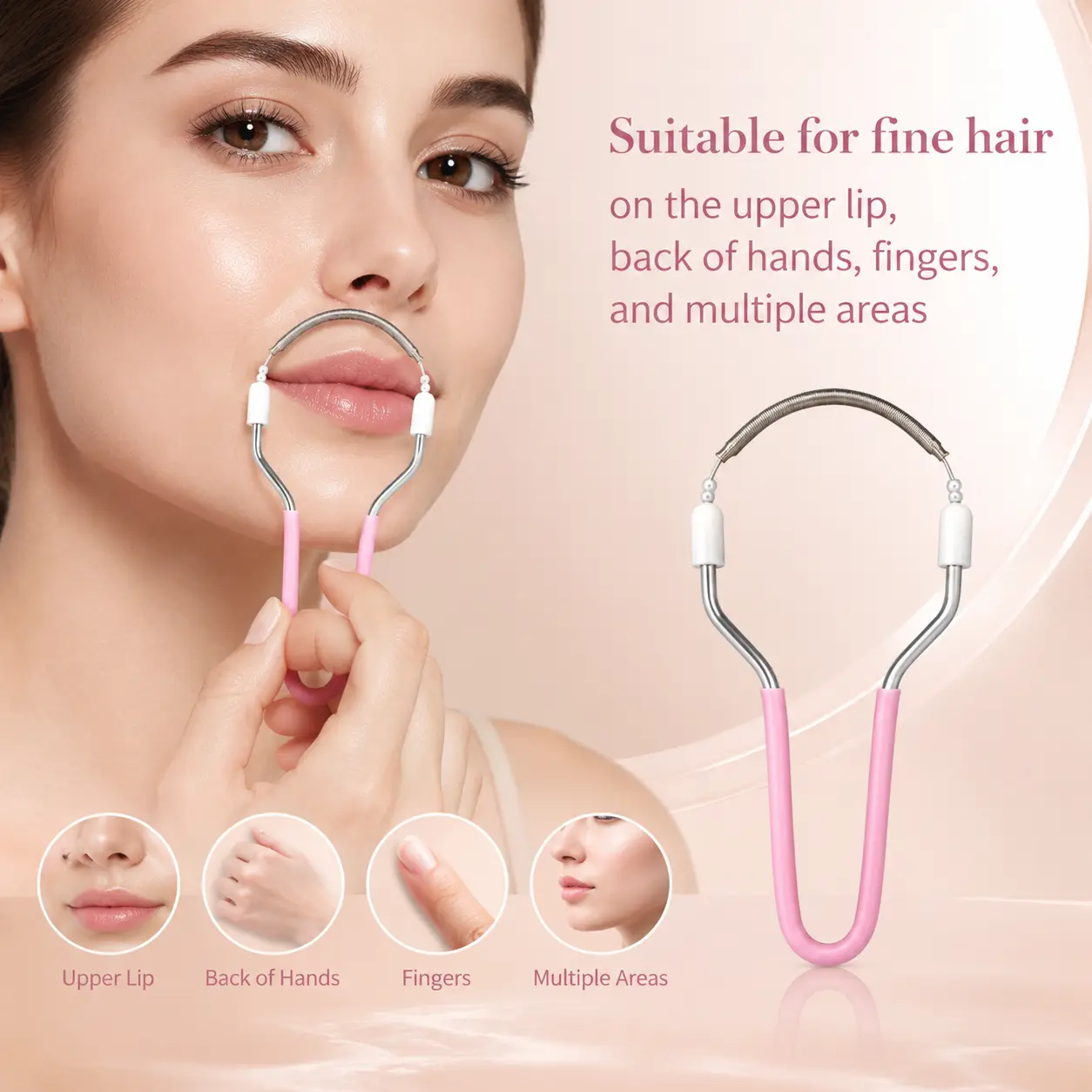 Clearance| Spring Facial Hair Remover for Women, Manual Twist Epilator Tool for Upper Lip Peach Fuzz, Reusable Eyebrow Shaper Hair Removal, Painless Face Hair Trimmer