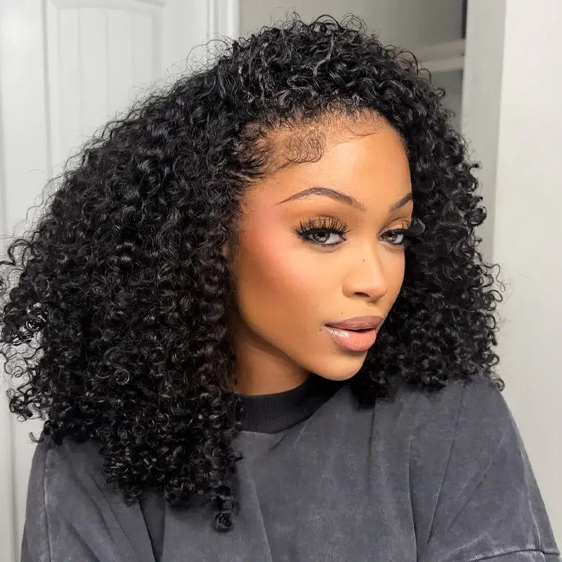 [WEAR GO HALF WIG] ISEE HAIR Arenee.mua 250% Density Invisible Hairline Wear Go Kinky Curly Half Wig Glueless Human Hair Wigs Seamless Flip Over Wig Updo Down Style Hairpiece summer hairstyles back to school #TikTokShopSummerSale