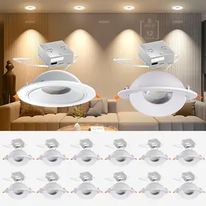 Lightdot Ceiling Light Fixture, Gimbal Recessed Lighting 6 inch, 12W LED Eyeball Ceiling Lights