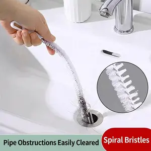 Flexible Drain Clog Remover Tool - Long Hair Catcher Cleaning Brush for Bathroom Sink, Shower, and Tub - Essential Kitchen Pipe Dredging Gadget for Clogged Drains