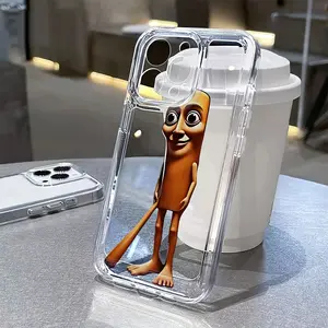 Luxury Fashion Cute Fun Cartoon Tung Tung Sahur Protective Phone Case, Transparent Tpu Soft Back Cover for Smartphone iPhone 16e 16 15 14 13 12 11 Pro Max X XR XS Max 8 7 Plus Accessories Shockproof Phone Cover