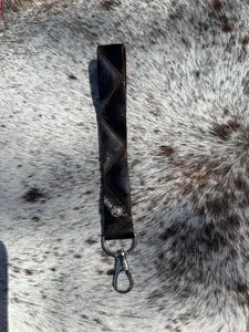 Diamond Chocolate Leather Lanyard