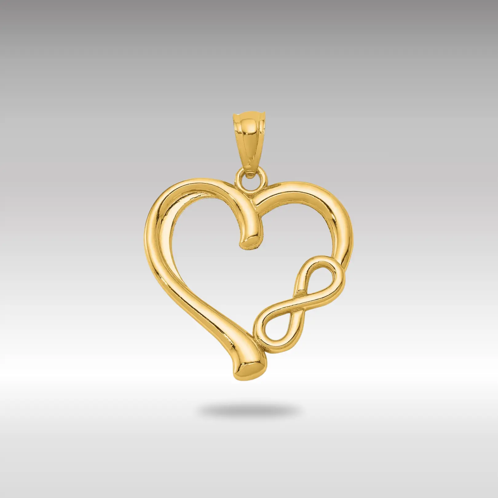 14K Gold Infinity Symbol Heart Pendant - Model K5169