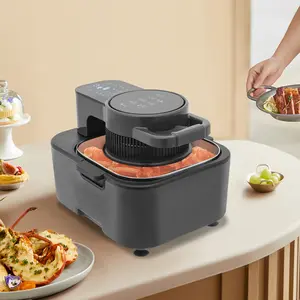CNCEST 9L (2.38 Gal) Large Air Fryer Kitchen Appliances, 1350W Touch Screen, 360° Rapid Air Tech, 194-392°F Adjustable Temperature, 60 Min Timer & 24h Presets
