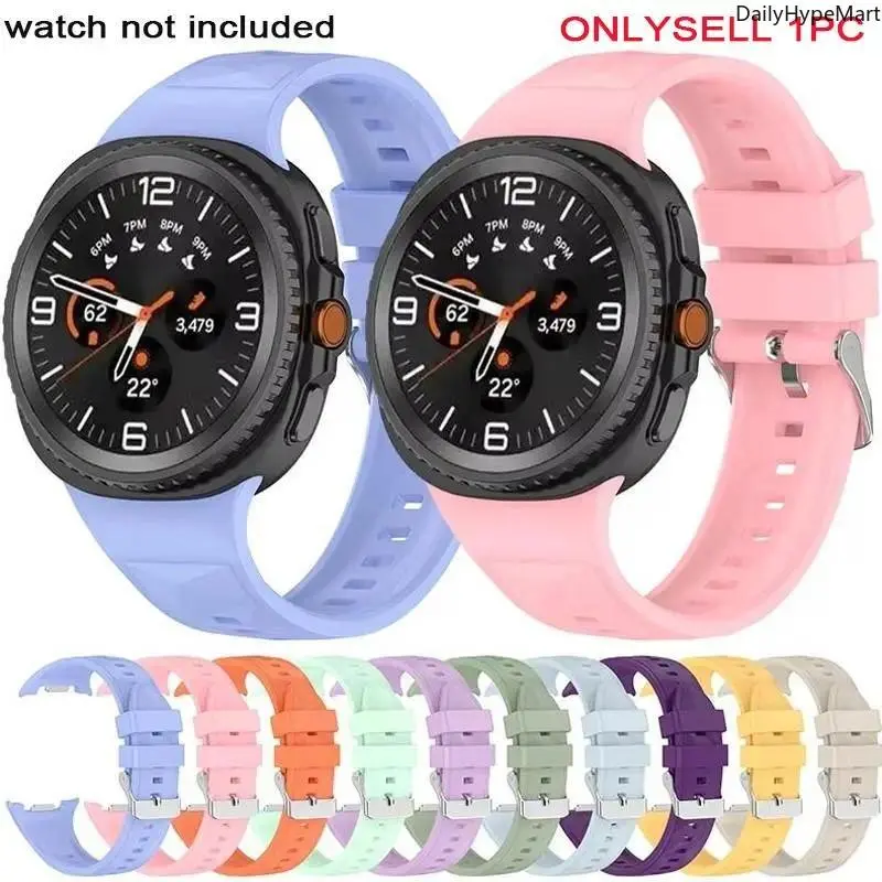 Samsung Galaxy Watch 8 Classic Silicone Watch Strap - Adjustable Soft Sport Band, Smartwatch Compatible for 40-44mm Devices, Fashion Accessory, Watch Straps, Smartwatch Compatible Bands