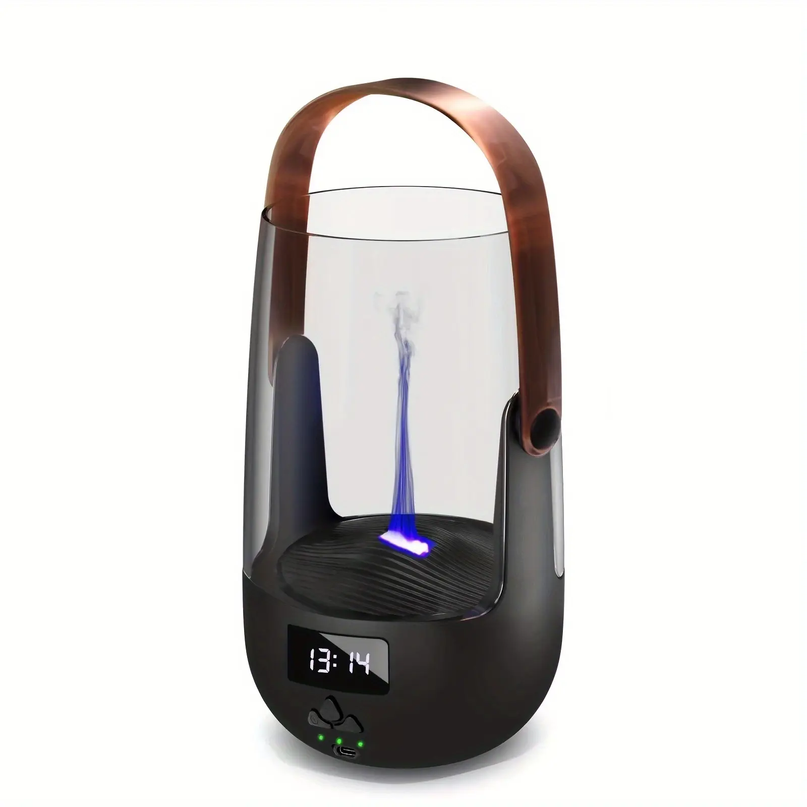 Vintage 200ML USB-Powered Fragrance Aroma Humidifier - Compact Flickering Flame Fireplace Design, Remote Control, Colorful Flame-Like Glow Night Light, 3 Timer Settings, Auto Shut-Off, 6.76oz, Dry Skin & Anxiety Relief, Aromatherapy Calm for Home Room
