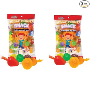 Fusion Select Jelly Fruit Snack Jelly Fruits Hit or Miss Challenge - Fruit-Shaped Jelly- Assorted Flavors, Strawberry, Orange, Apple, Pineapple, Grape, Mango (2 Bags)