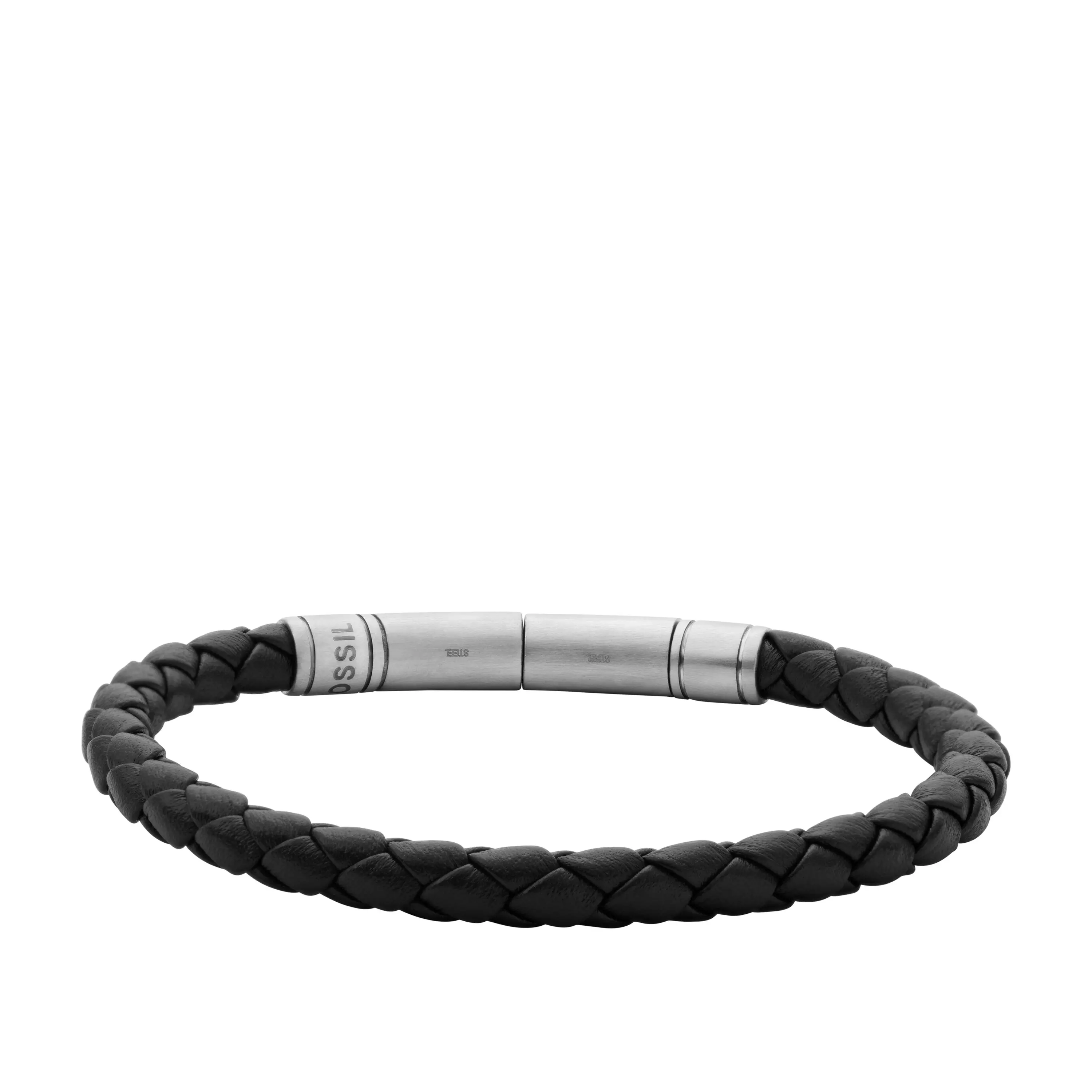 Fossil Men's Vintage Woven Casual Brown Braided Leather Bracelet
