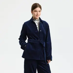 Women's Corduroy Belted Jacket - Universal Thread Blue XS