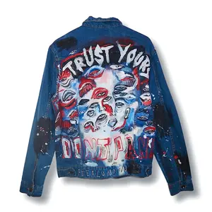 ‘Trust Yours’ Hand Painted Denim Jacket