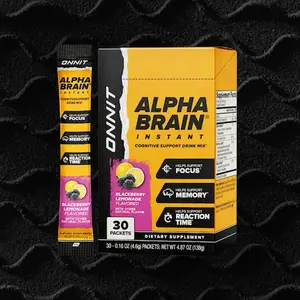 ONNIT Alpha Brain Instant - BlackBerry Lemonade Flavor - Nootropic Brain Booster Memory Supplement - Brain Support for Focus, Energy & Clarity-Alpha GPC Choline, Cats Claw, L-Theanine, Bacopa - 30ct