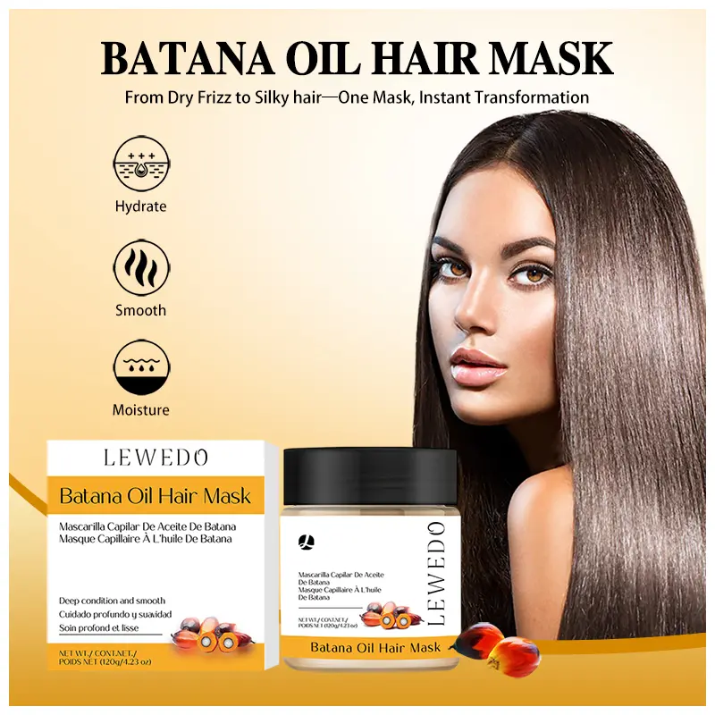 LEWEDO Unisex All-Natural Batana Butter Hair Mask - Deep Hydration, Anti-Hair Loss & Hair Growth Boost, Frizz & Damaged Hair Repair, Gentle & Sulfate-Free Strengthen Hair Haircare Nourish