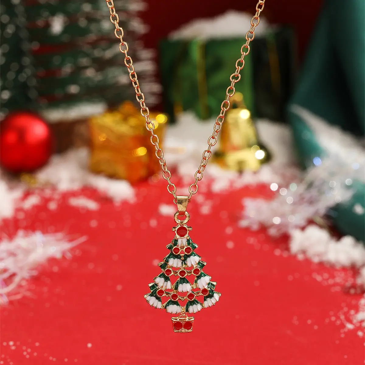 New Christmas tree pendant necklace Christmas colorful cartoon ornaments Christmas gifts Christmas accessories perfect gift