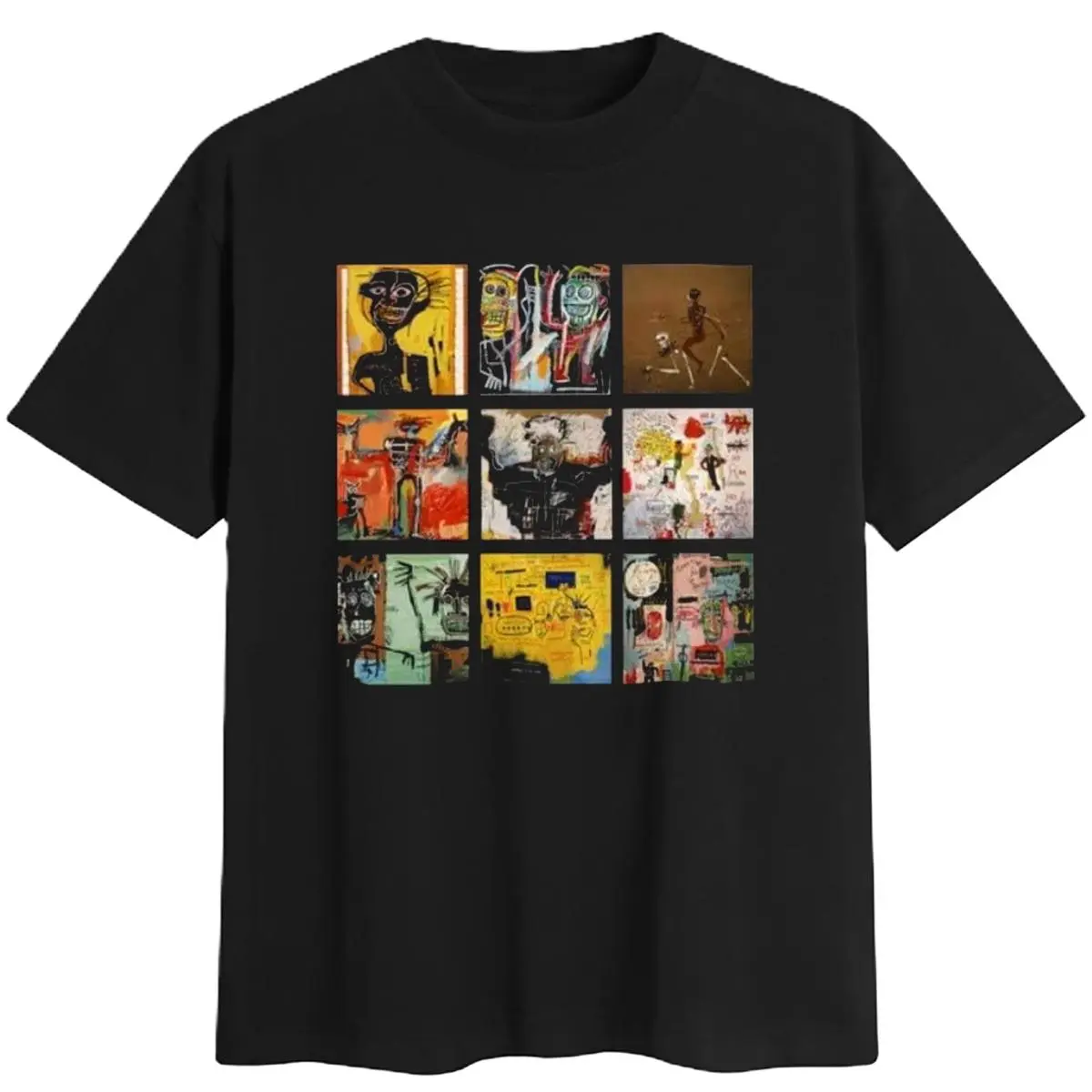Jean Michel Basquiat Art Paintings Trendy Unisex Cotton Men's T-Shirt Menswear Top Streetwear