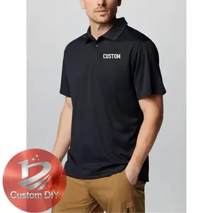 Custom Men'S Black Polo Shirt, Design Your Own Custom Polo Shirt, Suitable for Family Customization, LOGO Customization, Breathable Fabric, Ideal for Business and Leisure, Golf, Tennis, Casual Style, All-Season Wear-Men's POLO Shirts - Ideal Holiday Gifts