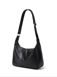 Women's Elegant Solid Color Shoulder Bag, Fashionable Large Capacity Commuter Bag, Versatile Armpit Dumpling Bag for Daily Commuting Use, Fashionable Crossbody Bag, PU Leather Bag