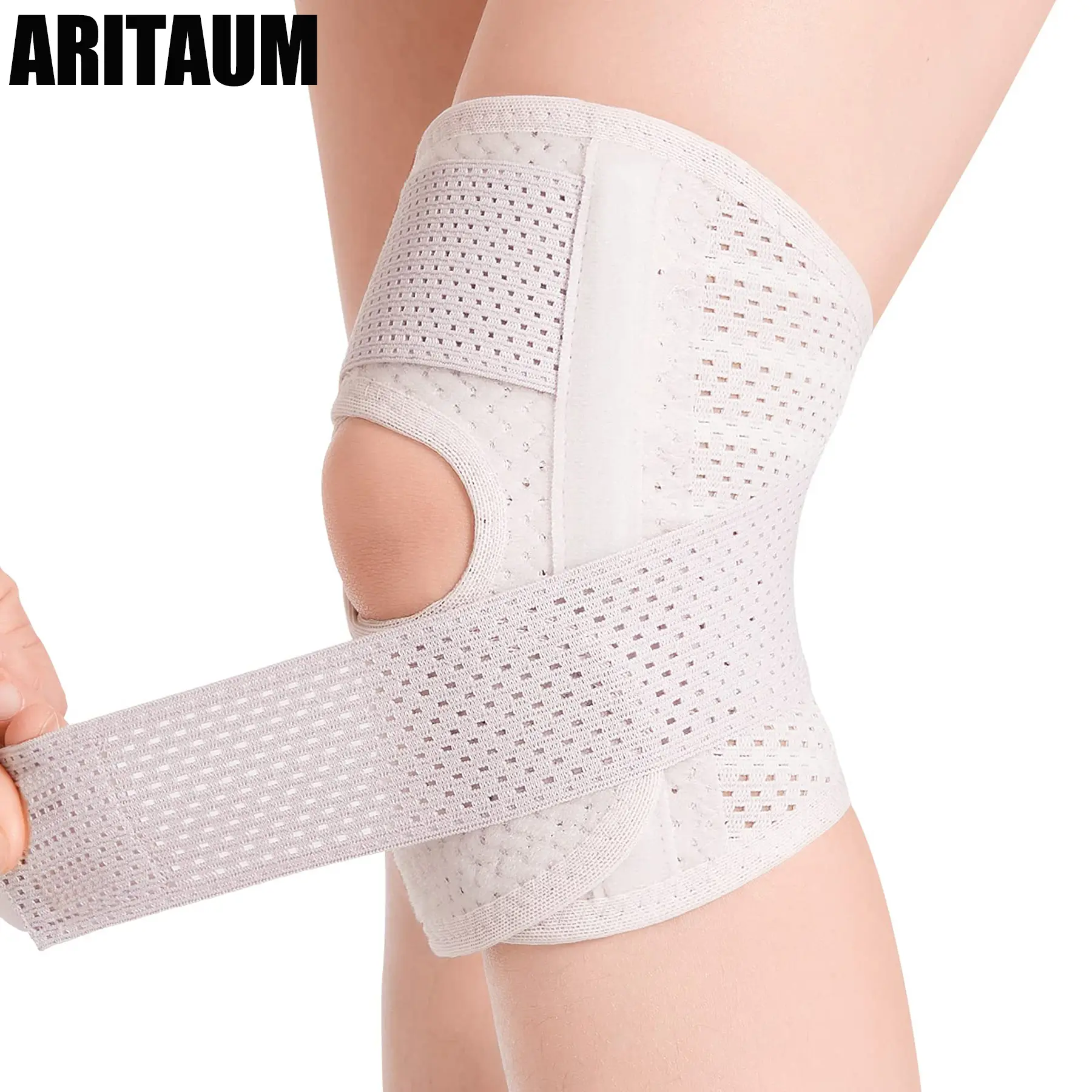 Adjustable Knee Brace, Lightweight Polyester Joint Support Protective Gear with Open-Patella Design for Adults - Breathable, Multi-Size Support for Hiking and Running