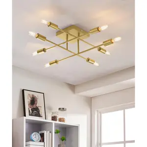 Halton 8 Light Gold Flush Mount Ceiling Fixture