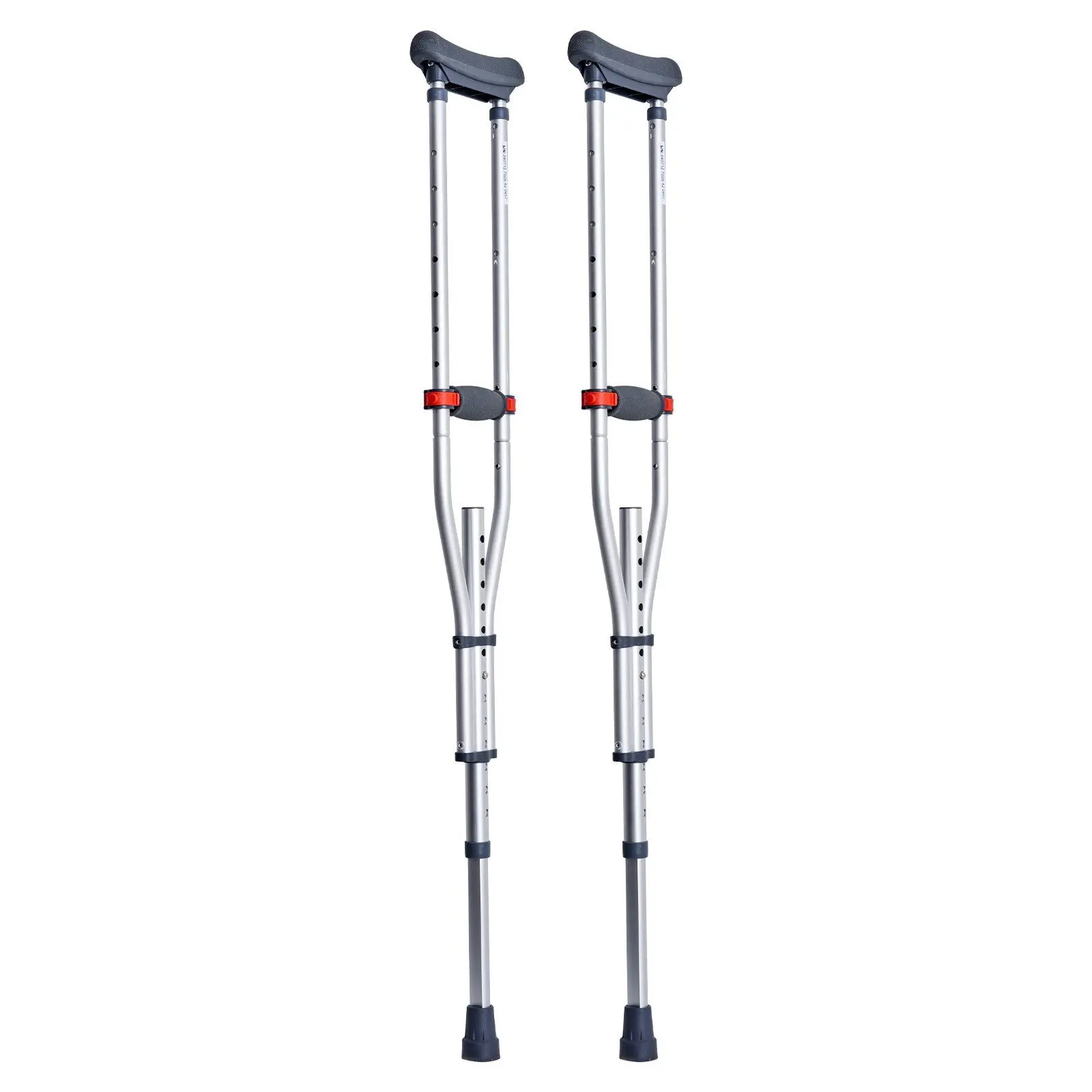 VEVOR Underarm Crutches 13-Level Height Adjustable Under Arm Walking Crutches, Mobility Aid, Aluminum Alloy, Anti-Slip Feet, Tpr Pads