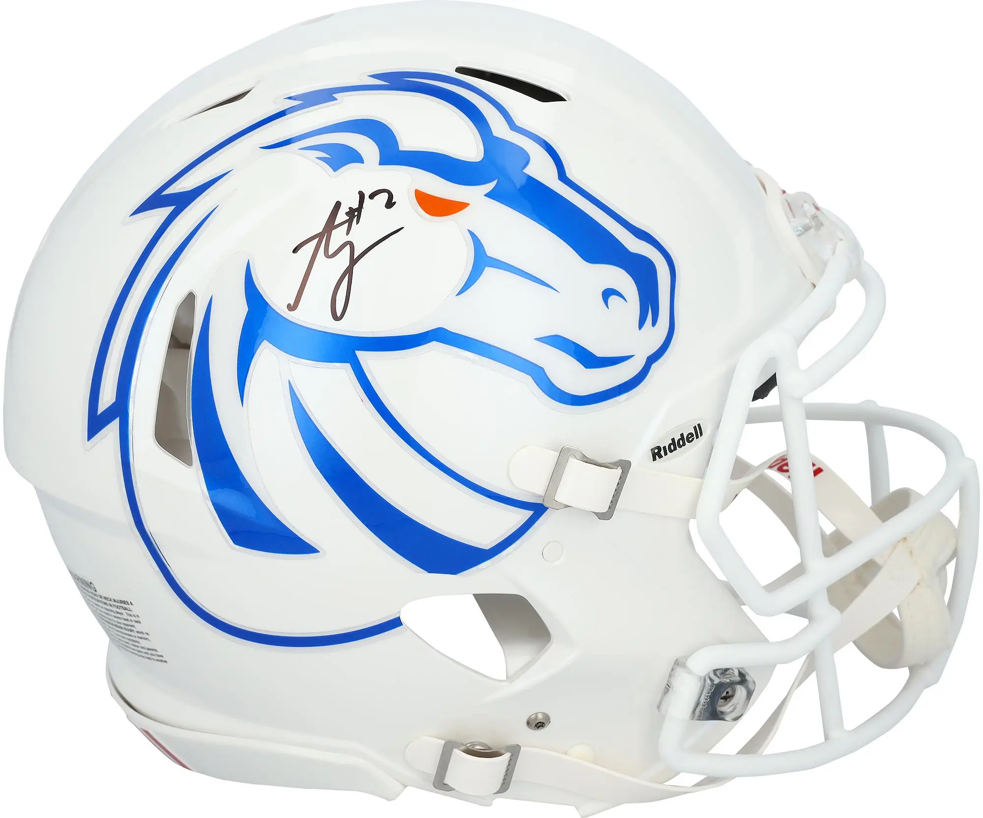 Ashton Jeanty Boise State Broncos Autographed Riddell White Speed Authentic Helmet - Fanatics Authentic Certified