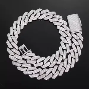 M2-9073 Showstopper Alert Bling Cuban Chain Classic Streetwear Necklace for Fashionistas Eye-Catching Glamorous Accessory outdoorfun